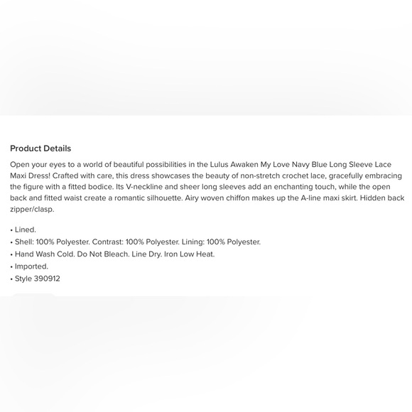 Lulus NWT navy lace top gown - Picture 7 of 8